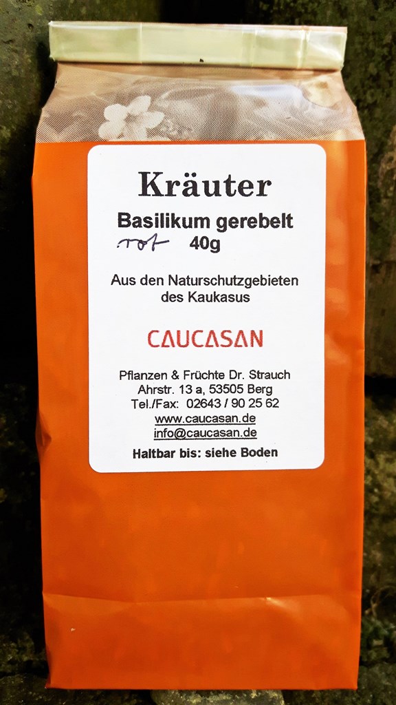 Getrocknete Kräuter Basilikum rot gerebelt, 40g -0