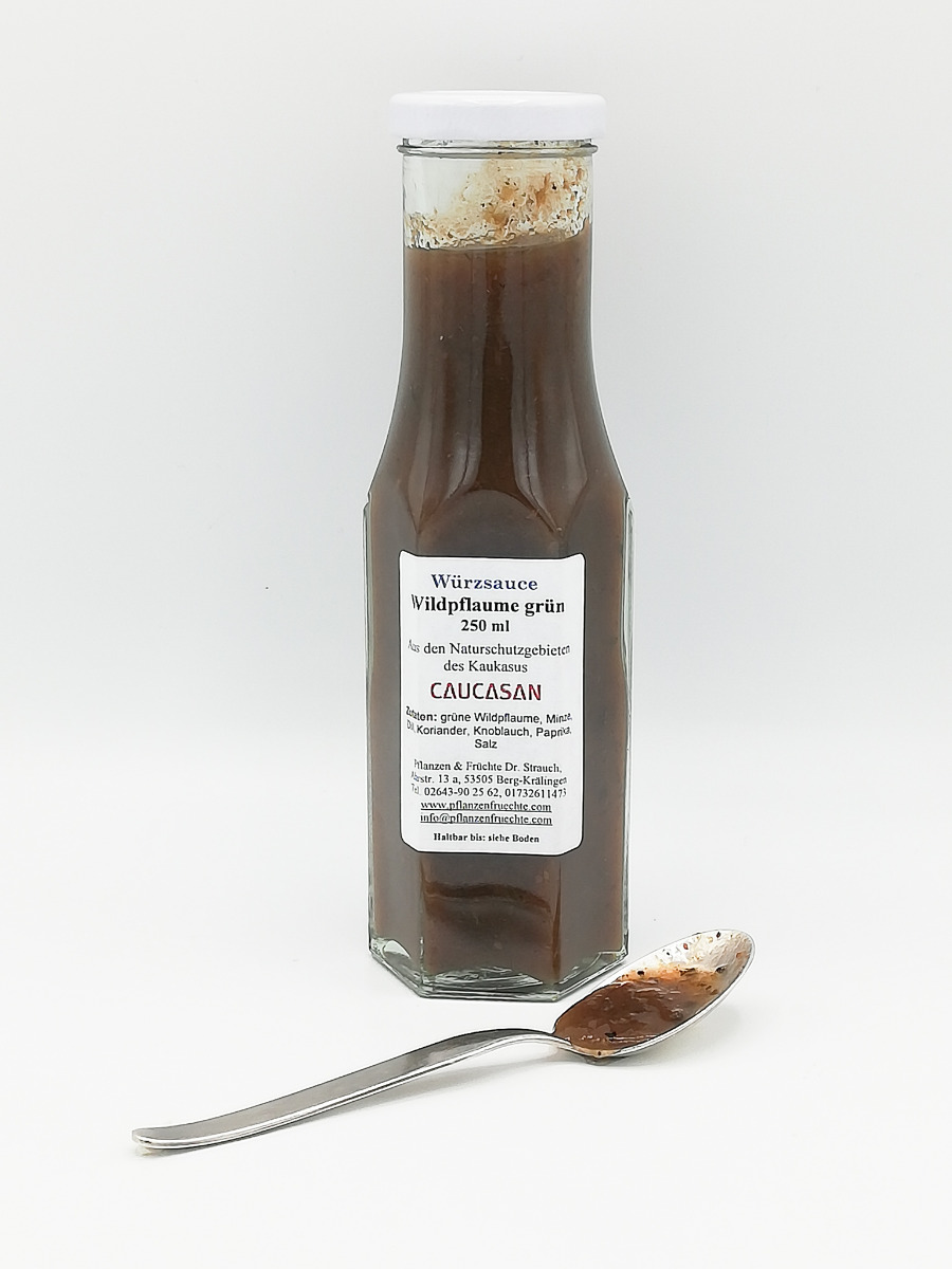 Herzhafte Fruchtsauce Wildpflaume grün (Tkemali), 250ml-0