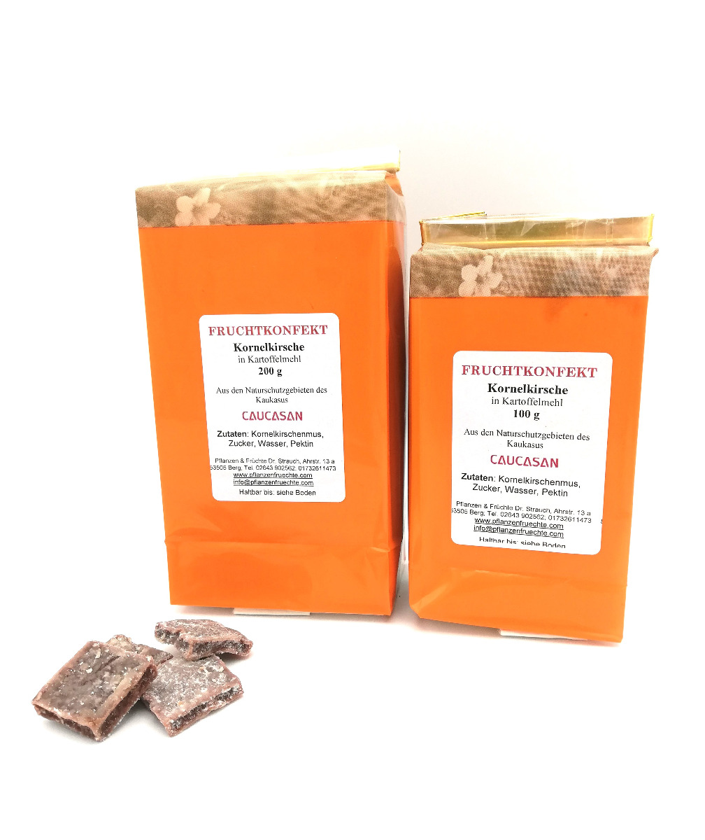 Fruchtkonfekt Kornelkirsche - Kartoffelmehl 100g-567