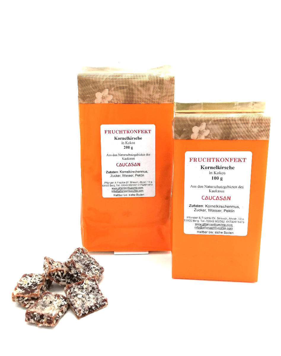 Fruchtkonfekt Kornelkirsche - Kokos 100g-573