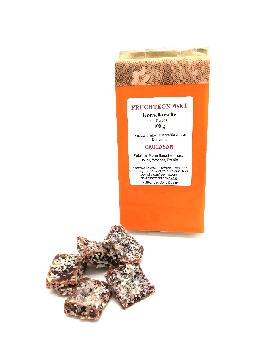 Fruchtkonfekt Kornelkirsche - Kokos 100g-0