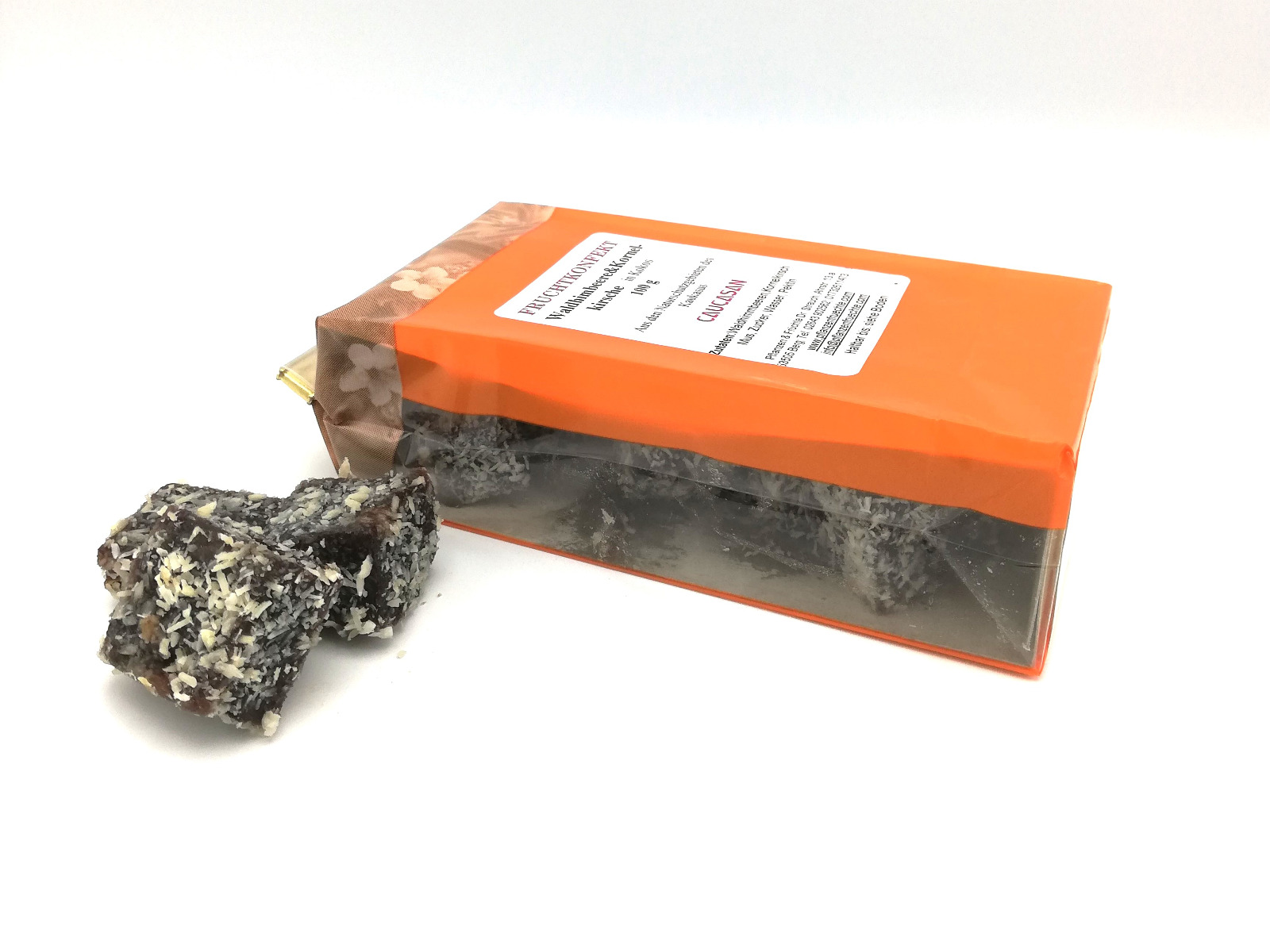 Fruchtkonfekt Waldhimbeere & Kornelkirsche - Kokos 100g-590