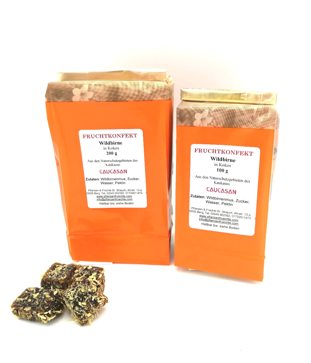 Fruchtkonfekt Wildbirne - Kokos 100g-606